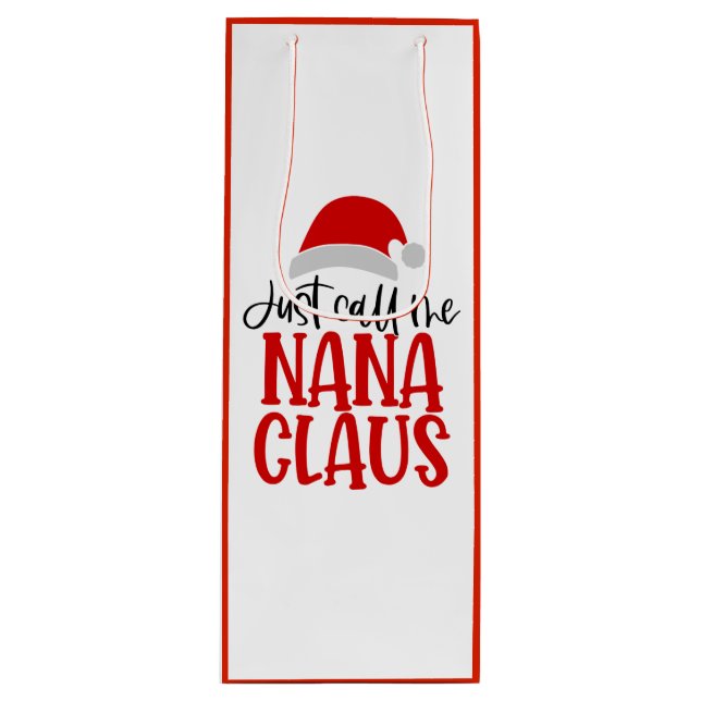 Sac Cadeau Pour Bouteille Appelle-Moi Nana Claus-56768 (Devant)