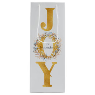 Sac Cadeau Pour Bouteille Aquarelle Wreath Nutcracker Noël