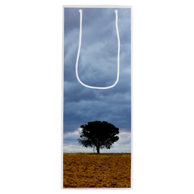 Sac Cadeau Pour Bouteille Arbre dans un champ vide (Devant)