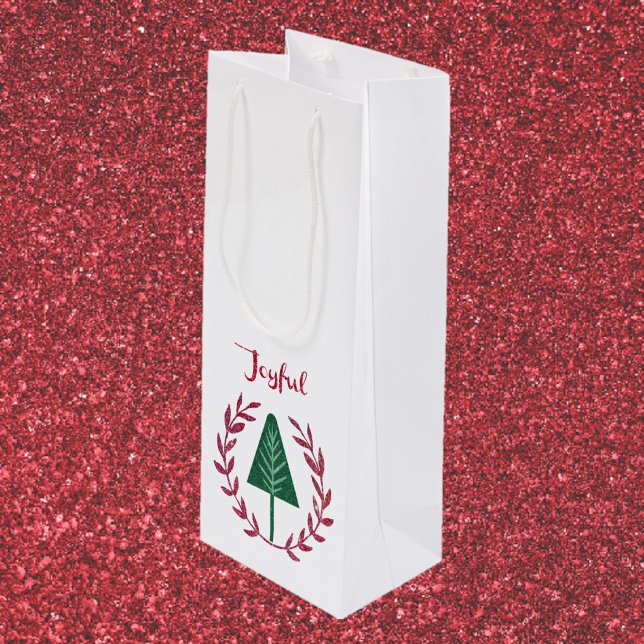 Sac Cadeau Pour Bouteille Arbre de Noël et couronne (Créateur téléchargé)