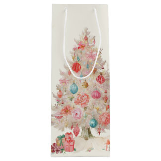 Sac Cadeau Pour Bouteille arbre pastel