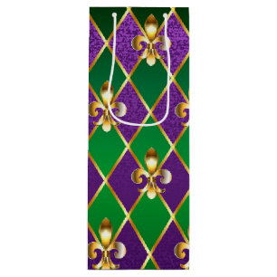 Sac Cadeau Pour Bouteille Arrière - plan de bijoux Mardi Gras