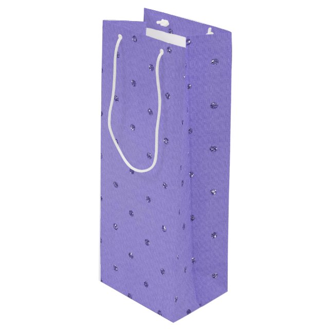 Sac Cadeau Pour Bouteille arrière - plan de diamant violet (Devant Angle)