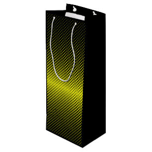 Sac Cadeau Pour Bouteille Arrière - plan demi-ton de Polka noir jaune