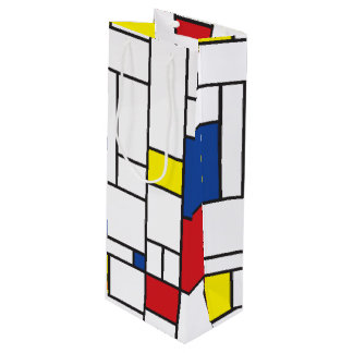 Sac Cadeau Pour Bouteille Art Moderne Géométrique Minimaliste De Stijl Mondr