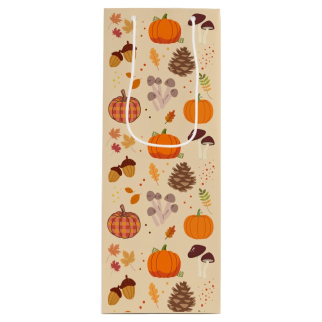 Sac Cadeau Pour Bouteille Automne (Devant)