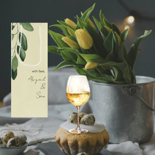 Sac Cadeau Pour Bouteille Avec amour Noms Personnalisés Mariage Jaune