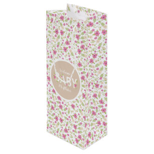 Sac Cadeau Pour Bouteille Baby in Bloom Shower traduit en Baby en Fleur Show