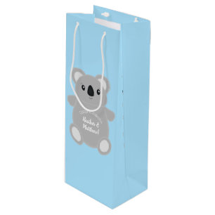 Sac Cadeau Pour Bouteille Baby shower Ours de Koala