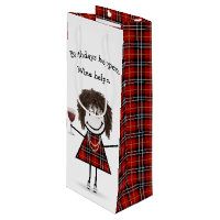Baguette d'anniversaire Figure Girl avec vin rouge