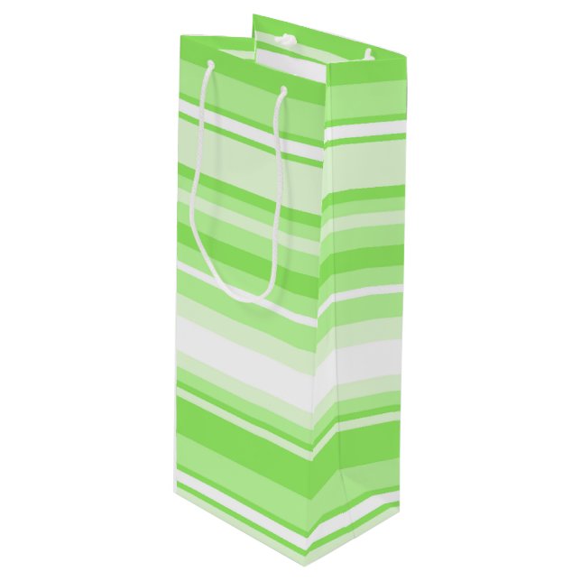 Sac Cadeau Pour Bouteille Bandes de chaux (Devant Angle)