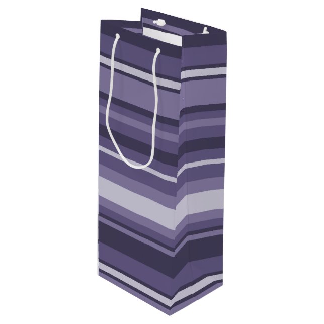 Sac Cadeau Pour Bouteille Bandes de cuir violet (Devant Angle)