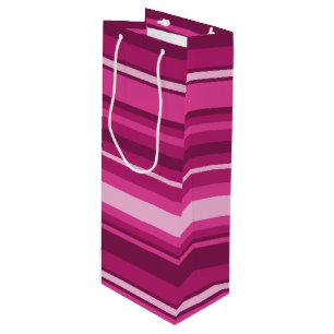 Sac Cadeau Pour Bouteille Bandes de Fuschia