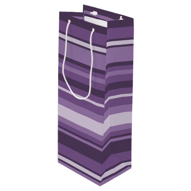 Sac Cadeau Pour Bouteille Bandes de lavande (Devant Angle)