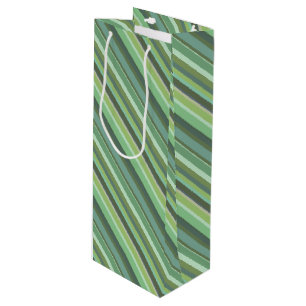 Sac Cadeau Pour Bouteille Bandes diagonales vert olive