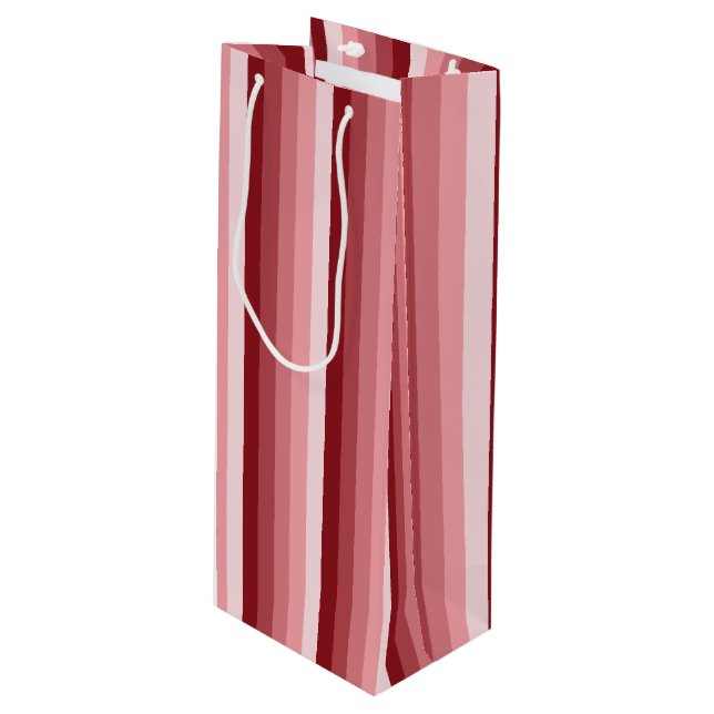 Sac Cadeau Pour Bouteille Bandes d'ombre rouges (Devant Angle)