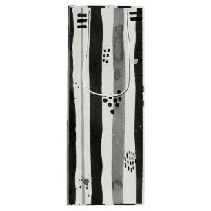 Sac Cadeau Pour Bouteille Bandes noires et blanches, par Natasha Us
