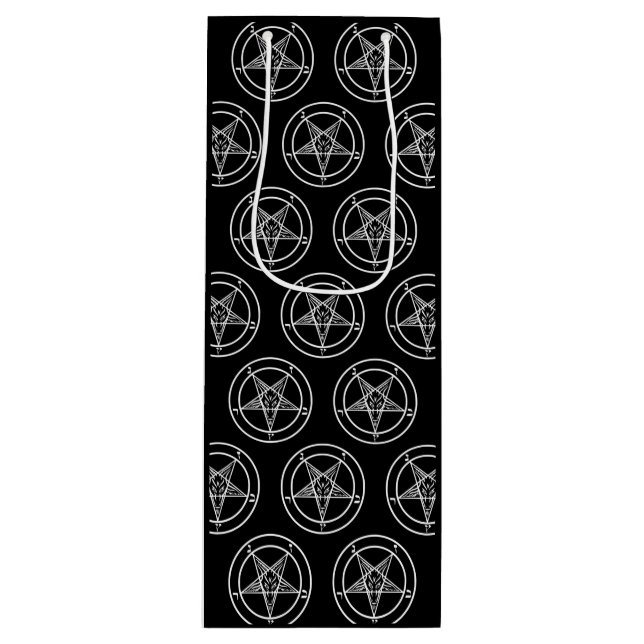 Sac Cadeau Pour Bouteille Baphomet Pentagram Satanique (Devant)
