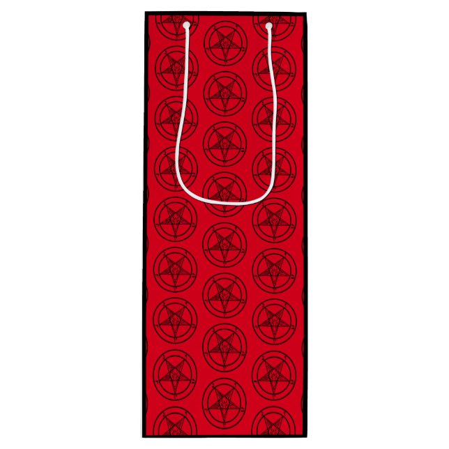 Sac Cadeau Pour Bouteille Baphomet Pentagram Satanique (Devant)