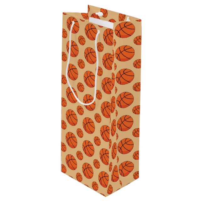 Sac Cadeau Pour Bouteille Basket-ball (Devant Angle)