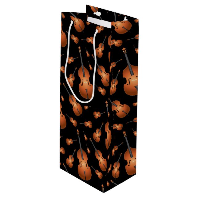 Sac Cadeau Pour Bouteille Bass musicien haut de gamme Jazz (Devant Angle)