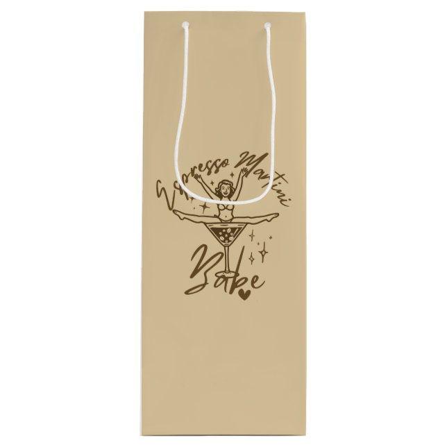 Sac Cadeau Pour Bouteille Bébé Espresso Martini  (Devant)