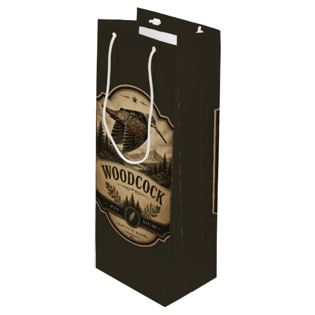 Sac Cadeau Pour Bouteille Bécasse  (Devant Angle)