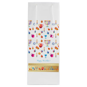 Sac Cadeau Pour Bouteille Belle décoration de partie heureuse de Hanoukka