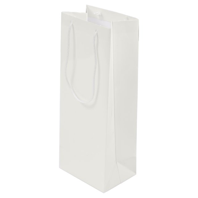 Sac Cadeau Pour Bouteille Blanc (Devant Angle)