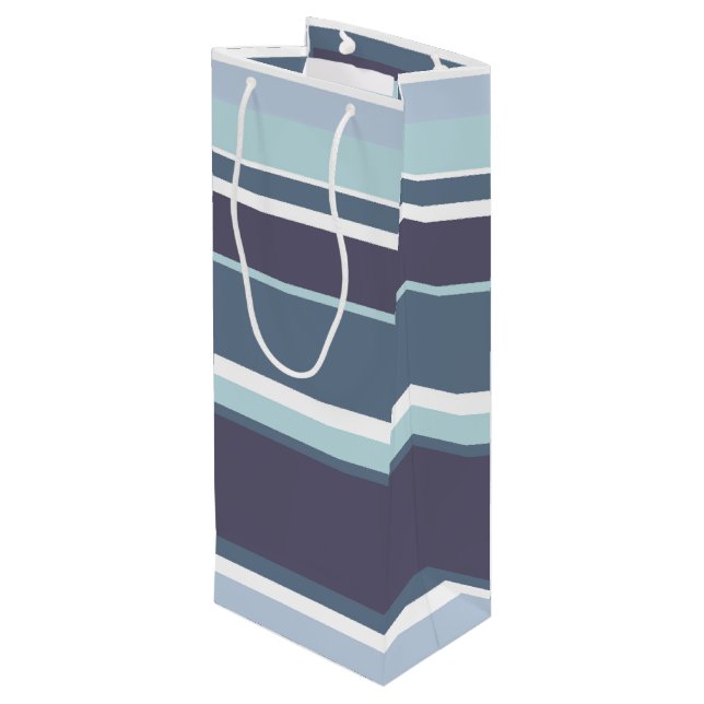 Sac Cadeau Pour Bouteille Bleu-gris (Dos Angle)