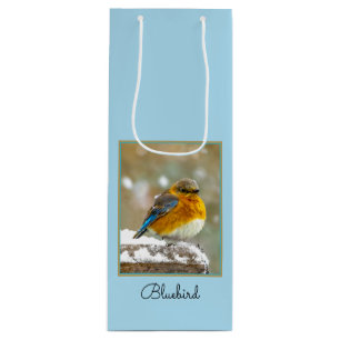 Sac Cadeau Pour Bouteille Bleuet de l'Est en neige - Photo originale