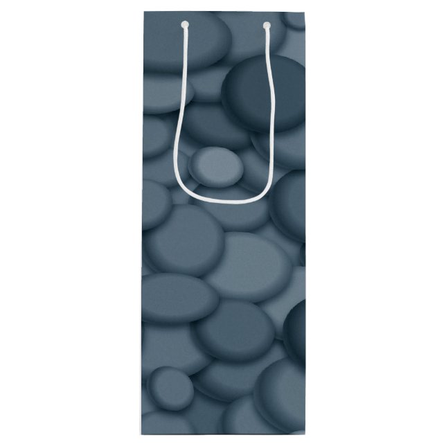 Sac Cadeau Pour Bouteille Blue River Rock Pebles Art (Devant)