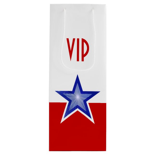 Sac Cadeau Pour Bouteille Blue Star Red print VIP (Devant)