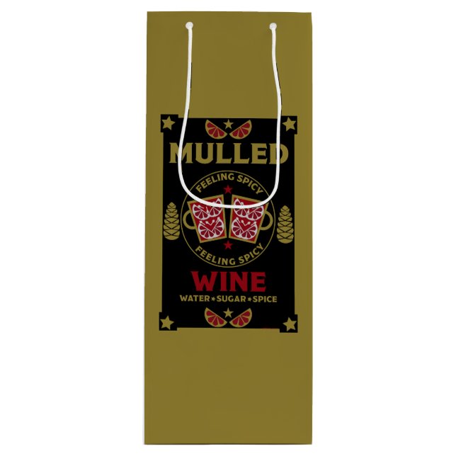 Sac Cadeau Pour Bouteille Boisson vin rouge chaud de Noël (Devant)