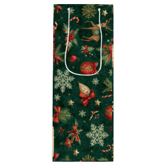 Sac Cadeau Pour Bouteille Bolsas de regalos con diseño de navidad