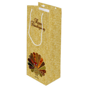 Sac Cadeau Pour Bouteille Bon thanksgiving coloré Turquie