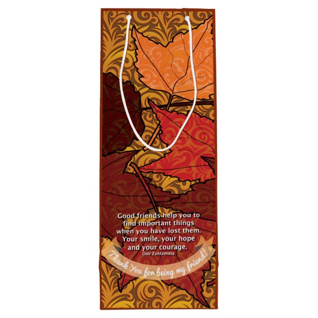 Sac Cadeau Pour Bouteille Bonnes notes d'amis (Dos)