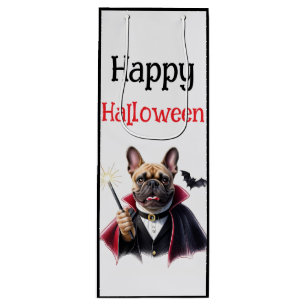 Sac Cadeau Pour Bouteille Bouledogue français Halloween Bouledogue français