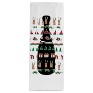 Sac Cadeau Pour Bouteille Bouteille de Champagne de vacances de Noël