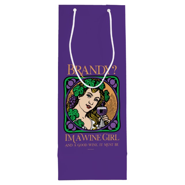 Sac Cadeau Pour Bouteille Brandy (je suis une viticultrice) (Dos)