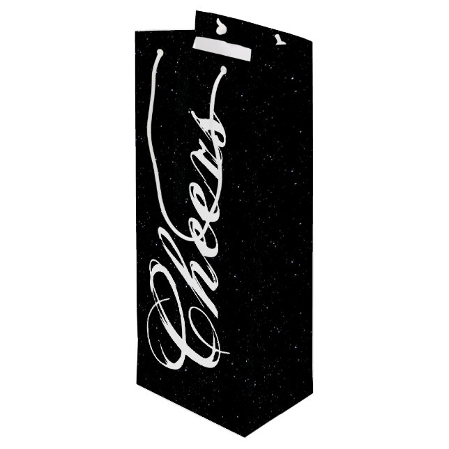 Sac Cadeau Pour Bouteille Bravo noir et blanc (Dos Angle)