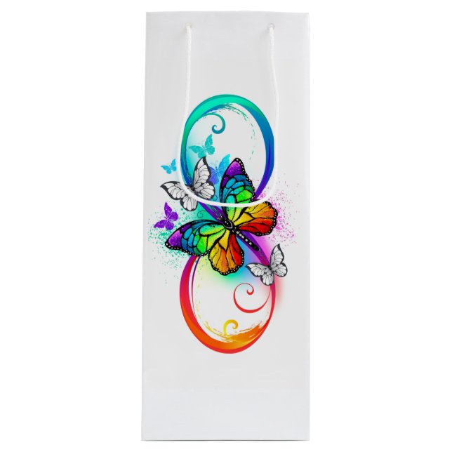 Sac Cadeau Pour Bouteille Bright infinity with rainbow butterfly (Devant)