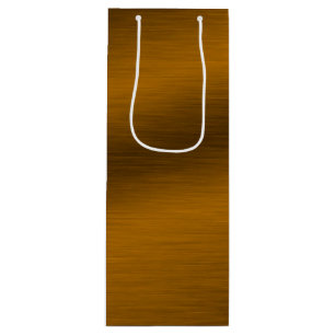 Sac Cadeau Pour Bouteille Bronze Brossé Faux Élégant