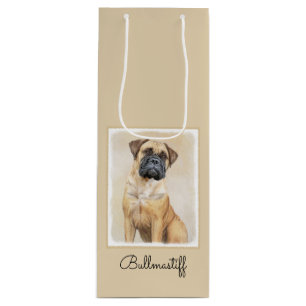 Sac Cadeau Pour Bouteille Bullmastiff Peinture - Joli chien d'origine art