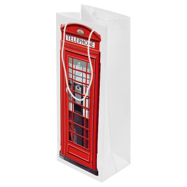 Sac Cadeau Pour Bouteille Cabine téléphonique britannique (Dos Angle)