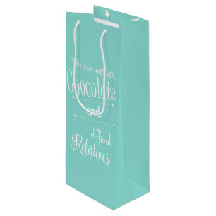 Sac Cadeau Pour Bouteille Cadeau bleu turquoise d'échantillon de chocolat e
