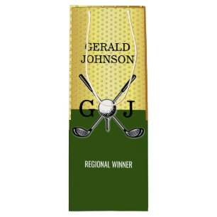 Sac Cadeau Pour Bouteille Cadeau grand monogramme de golf élégant personnali