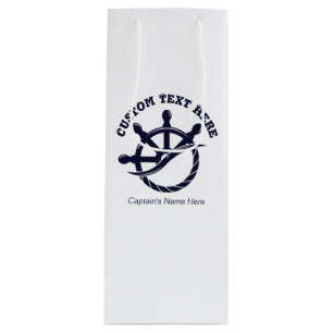 Sac Cadeau Pour Bouteille Cadeau nautique de bateau de capitaine personnalis