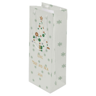 Sac Cadeau Pour Bouteille Cadeaux de vacances personnalisés Green et Gold