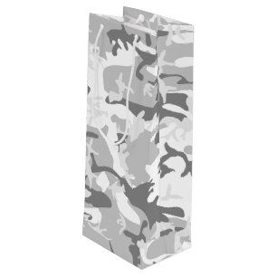 Sac Cadeau Pour Bouteille Camouflage gris neige d'hiver, Militaire, Armée